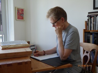 Betsy Warland in her Studio