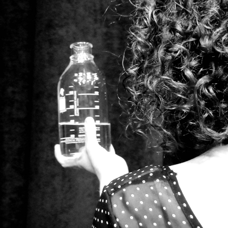 Woman holding a beaker